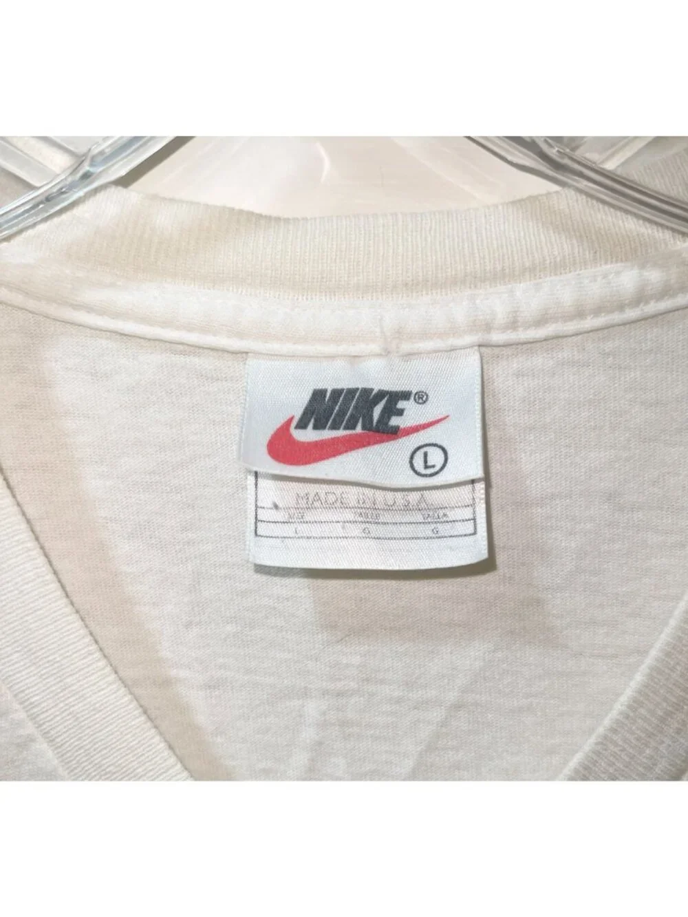 Vintage 90s Nike Just Do It V-Neck T-Shirt USA Large Double Sided Graphic 1990s